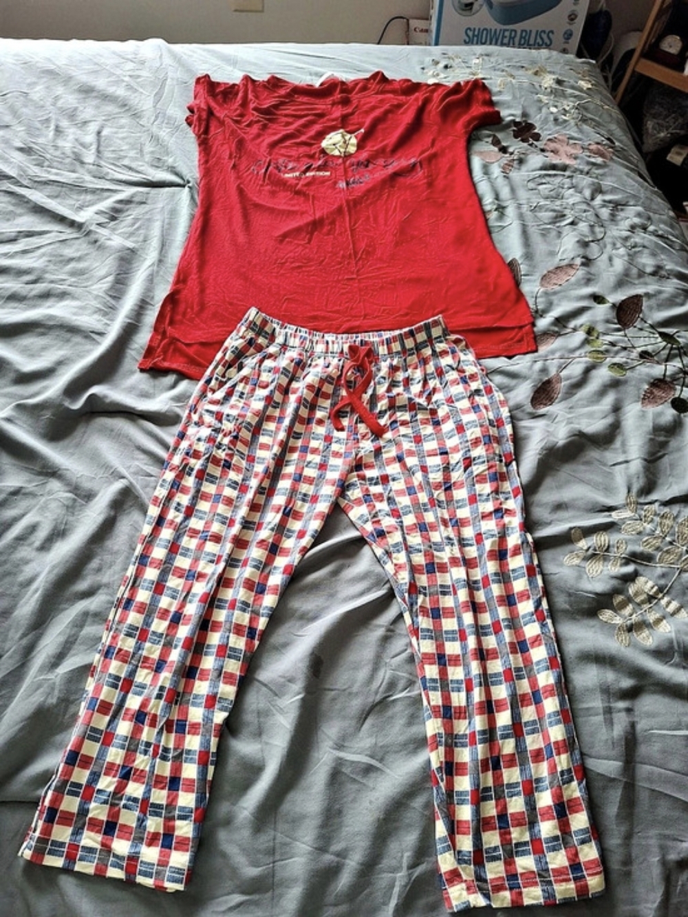 Camaïeu Matching Top & Wide-Leg Pants Red Medium